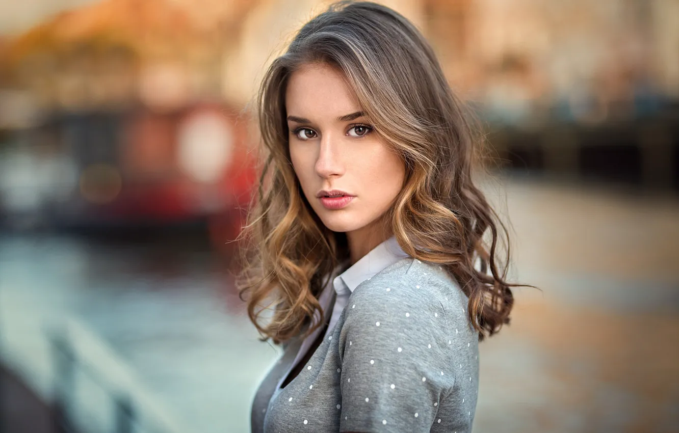 Photo wallpaper background, portrait, makeup, hairstyle, brown hair, beauty, bokeh, Claire