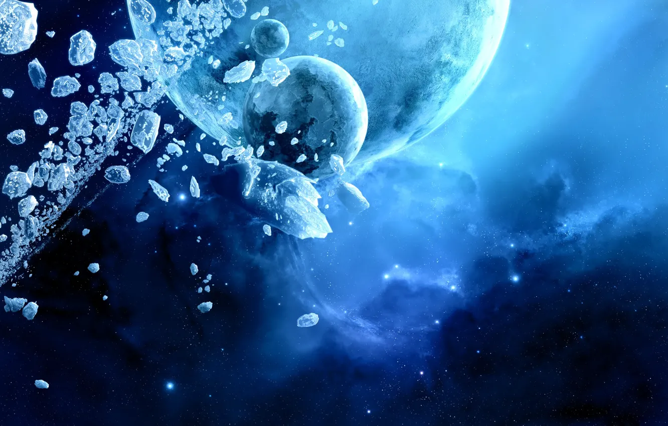 Photo wallpaper ice, blue, planet