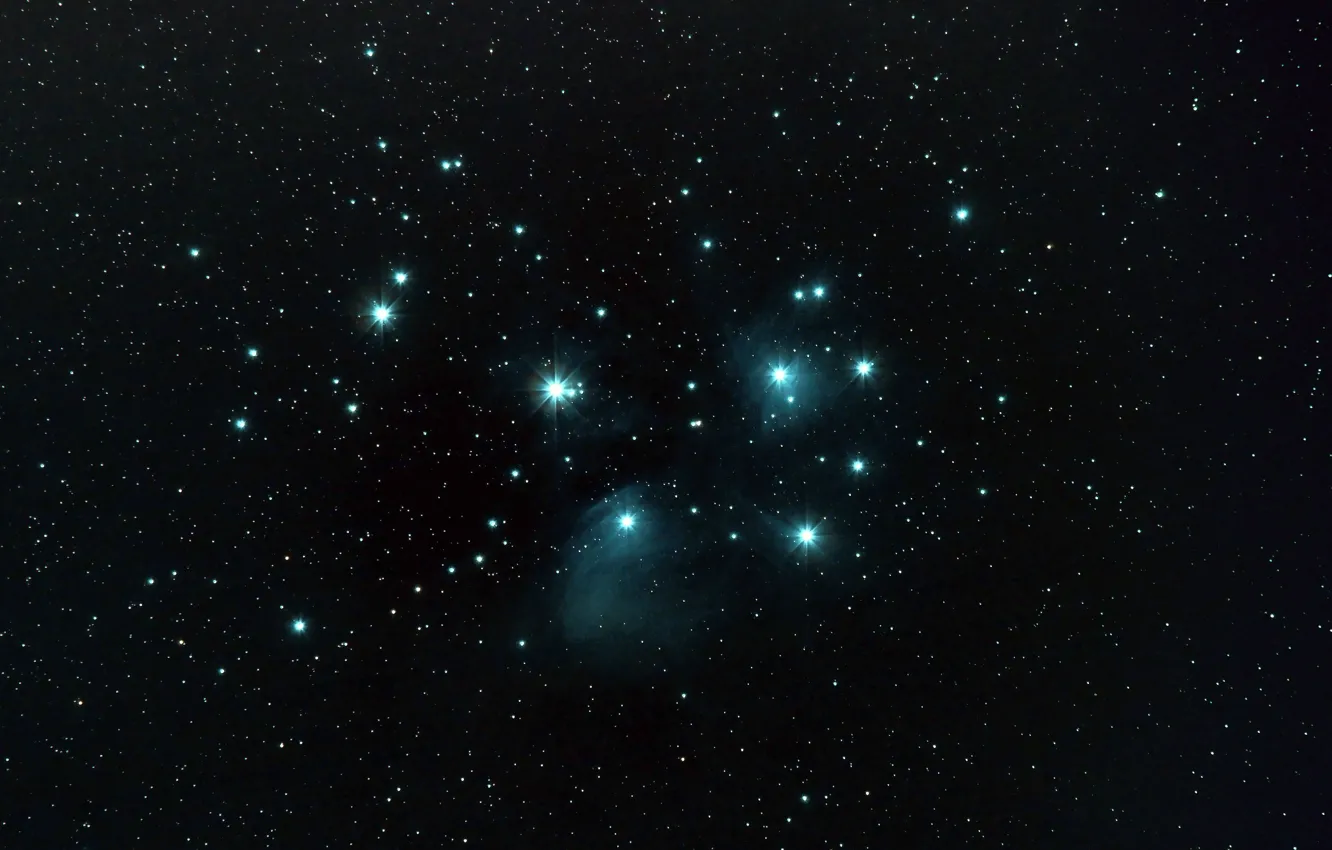 Photo wallpaper The Pleiades, M45, star cluster, Seven sisters