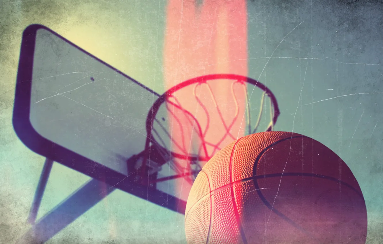 Photo wallpaper light, line, pattern, basket, sport, the ball, Basketball, light