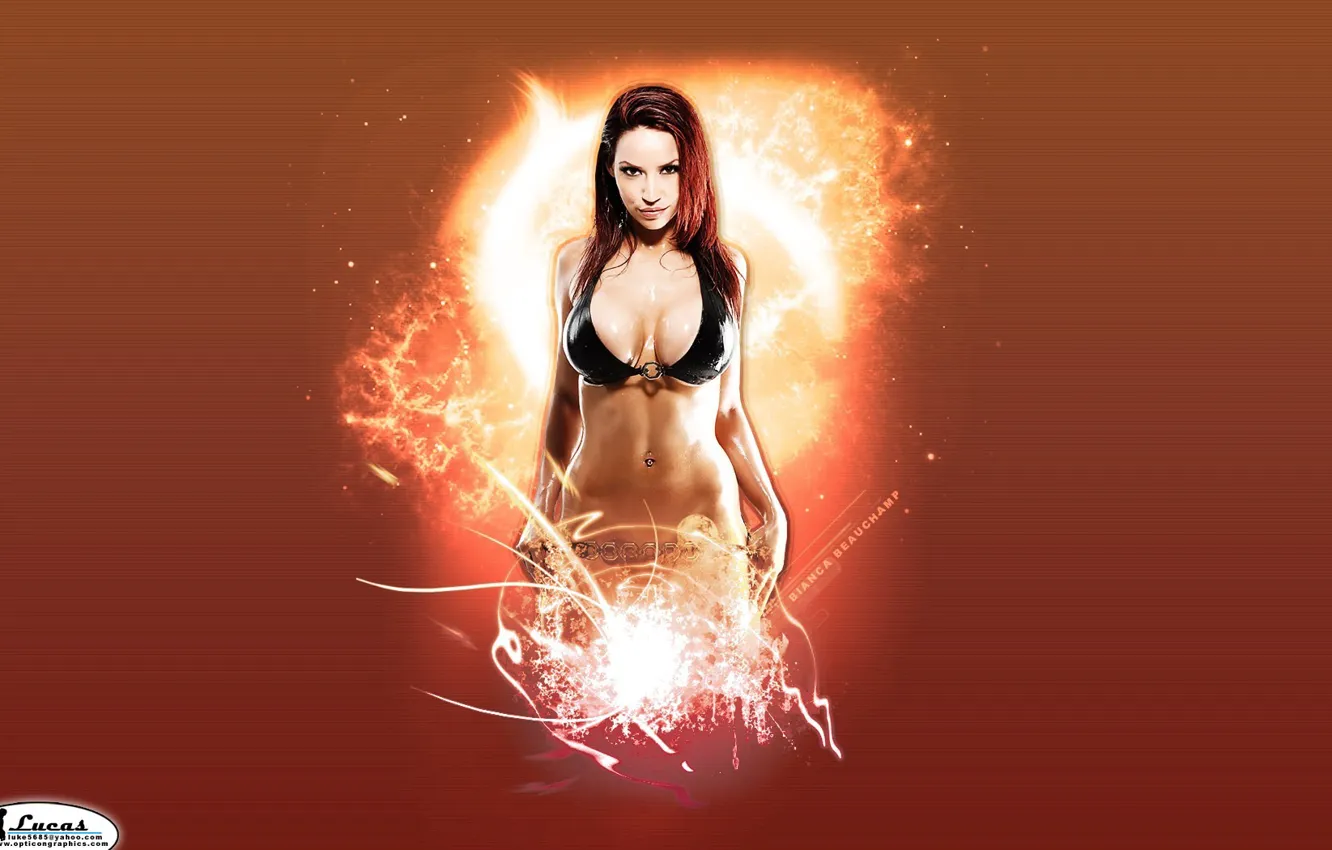 Photo wallpaper chest, lights, Tits, Bianca