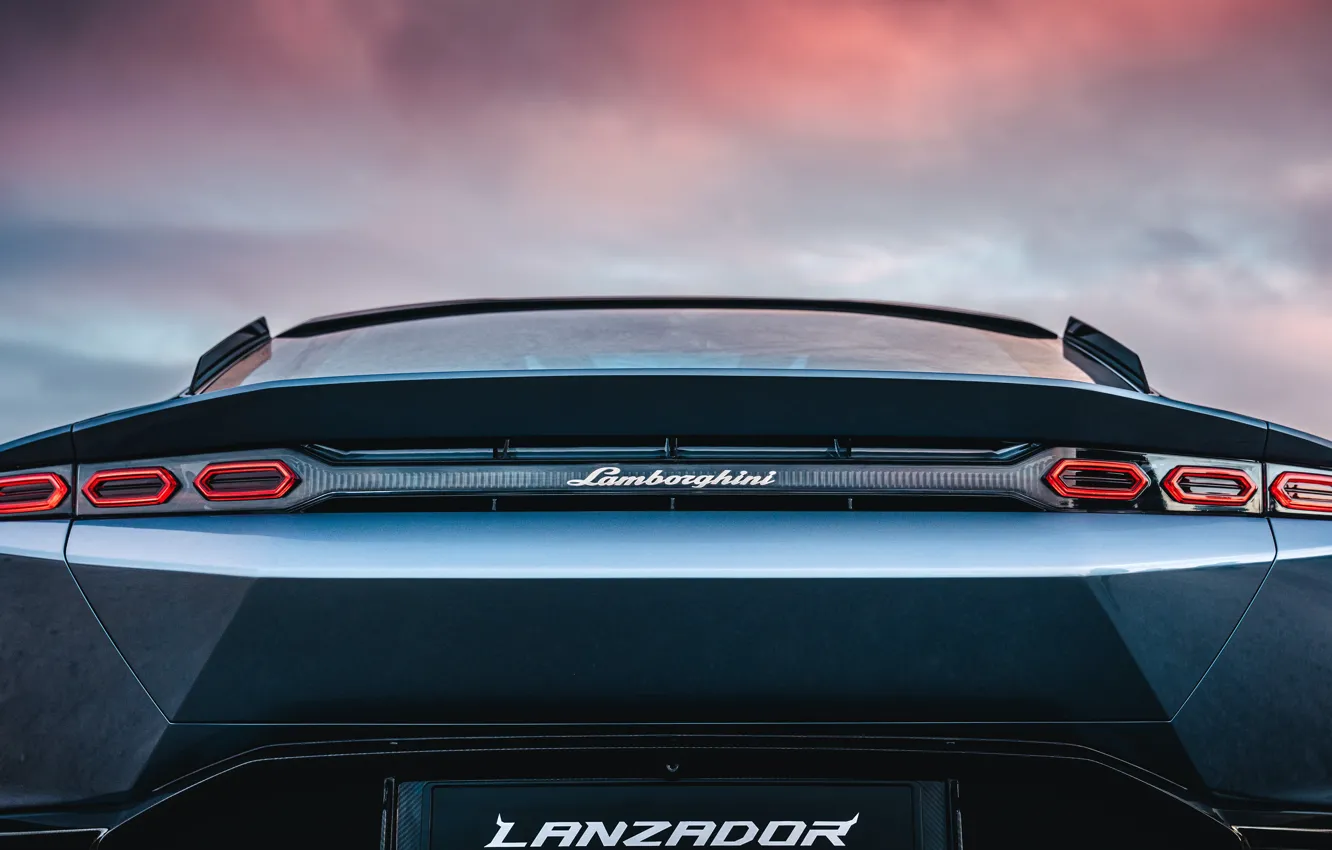 Photo wallpaper Lamborghini, close-up, badge, Lamborghini Lanzador Concept, Thrower