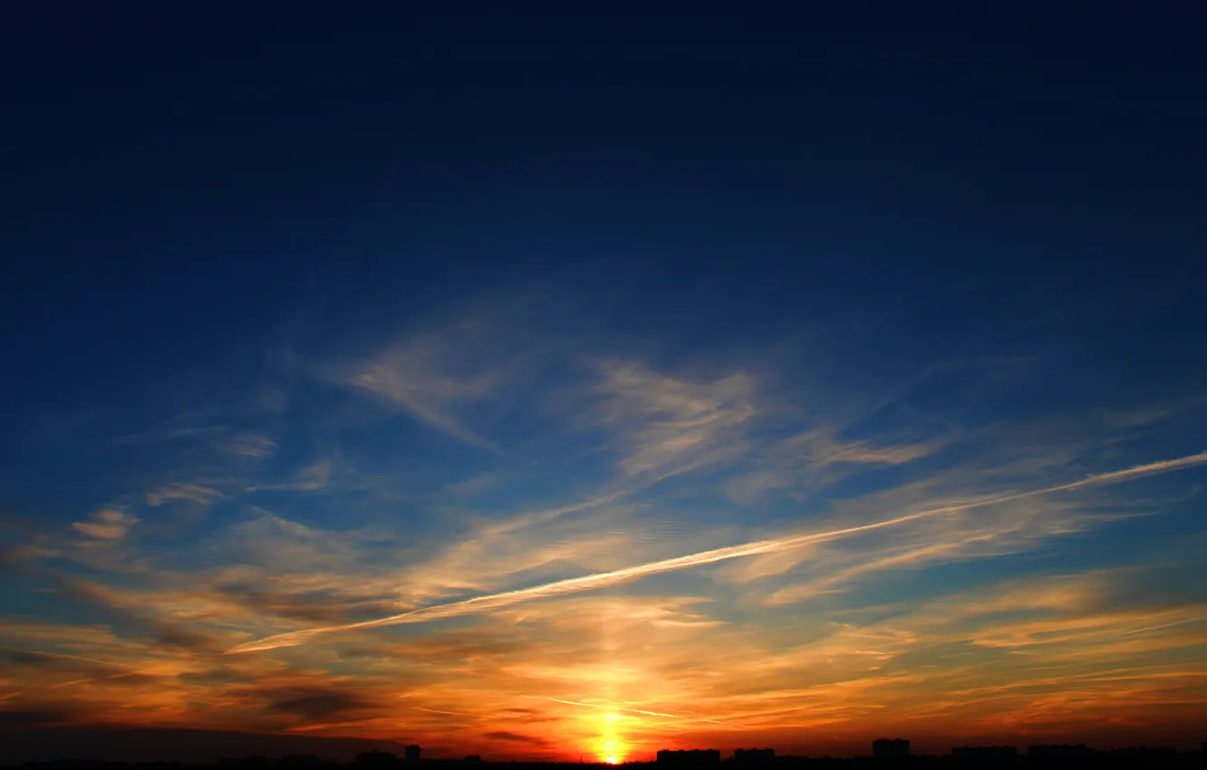 Photo wallpaper the sky, sunset, Moscow, sun, Moscow