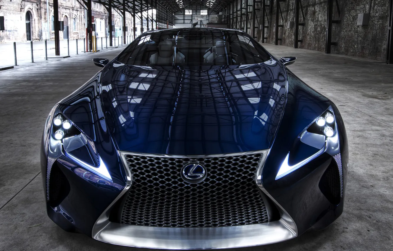 Photo wallpaper auto, Concept, lights, Lexus, Blue, the front, LF-LC