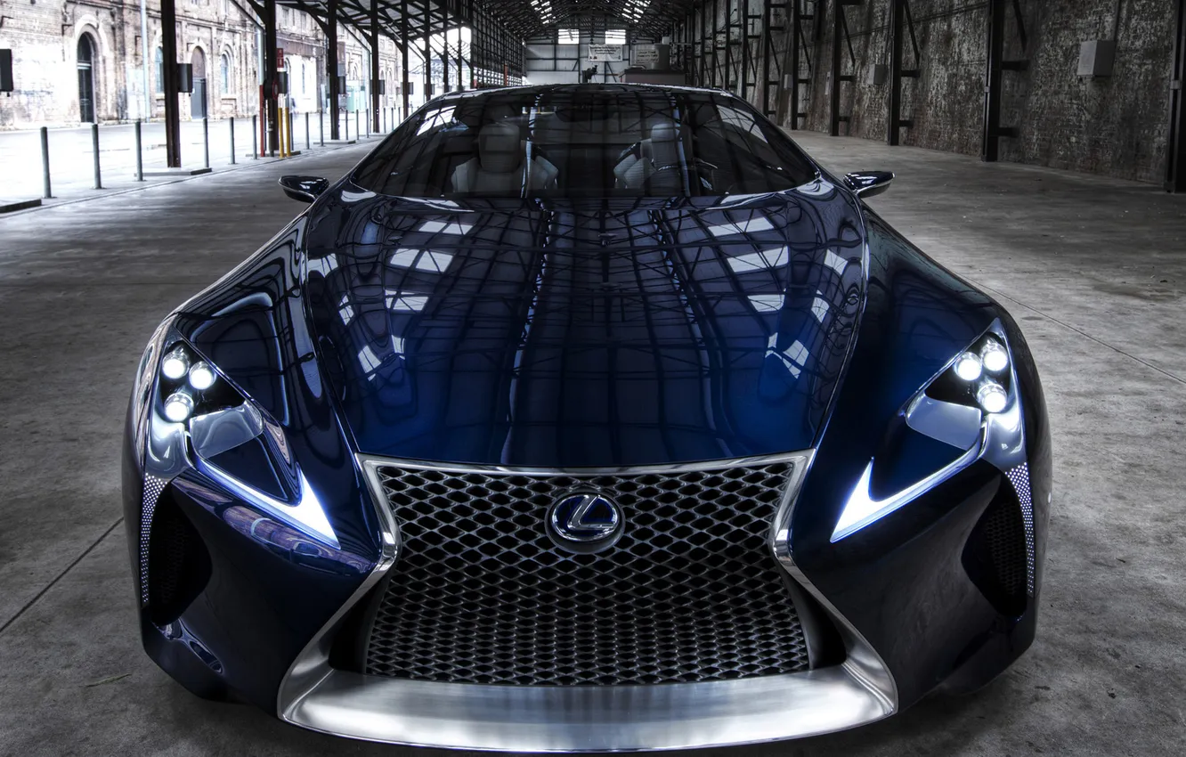 Photo wallpaper auto, Concept, lights, Lexus, blue, the front, LF-LC