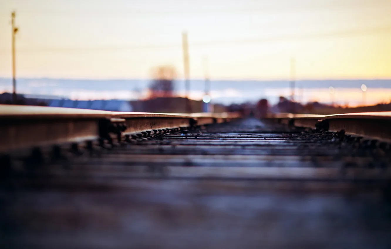 Photo wallpaper macro, background, railroad