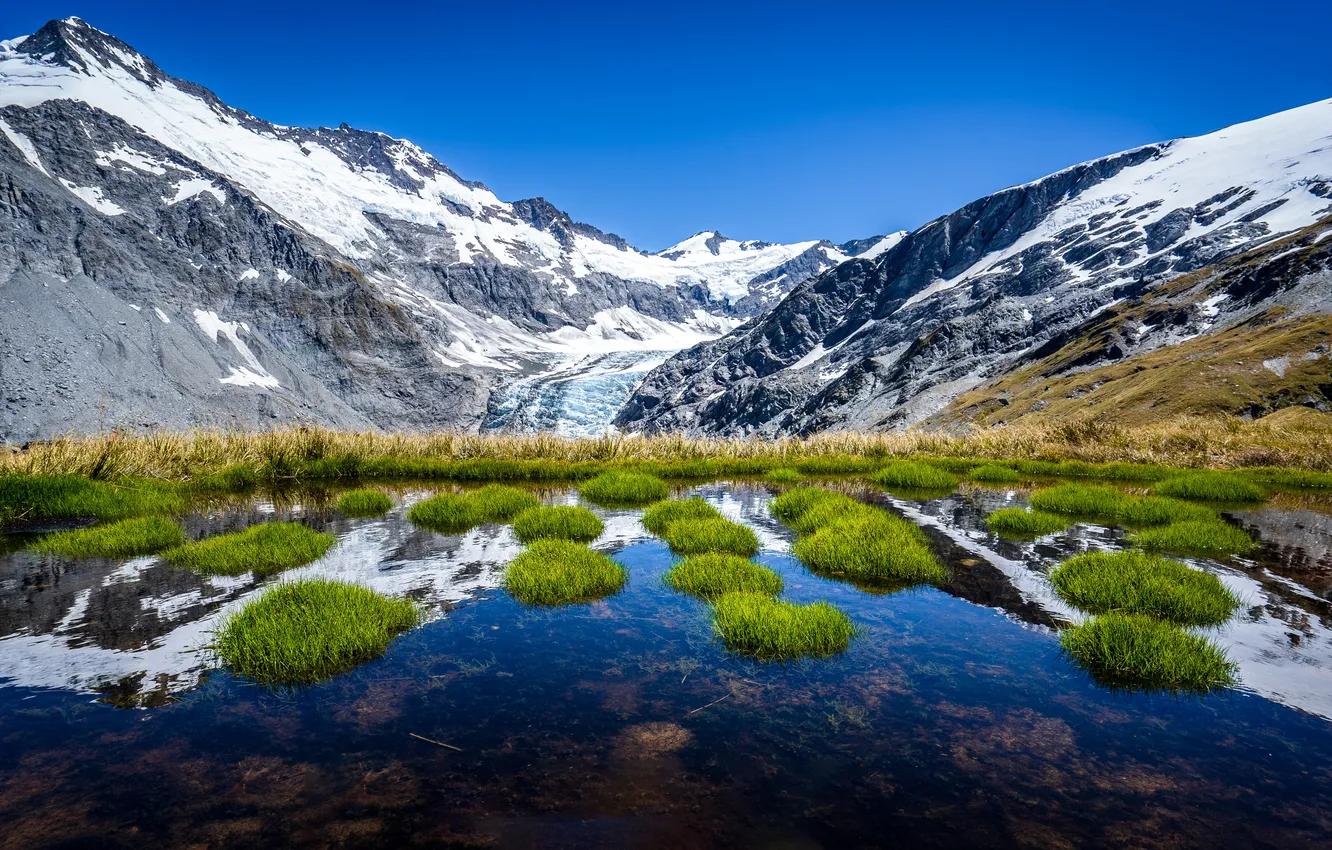 Photo wallpaper landscape, mountains, lake
