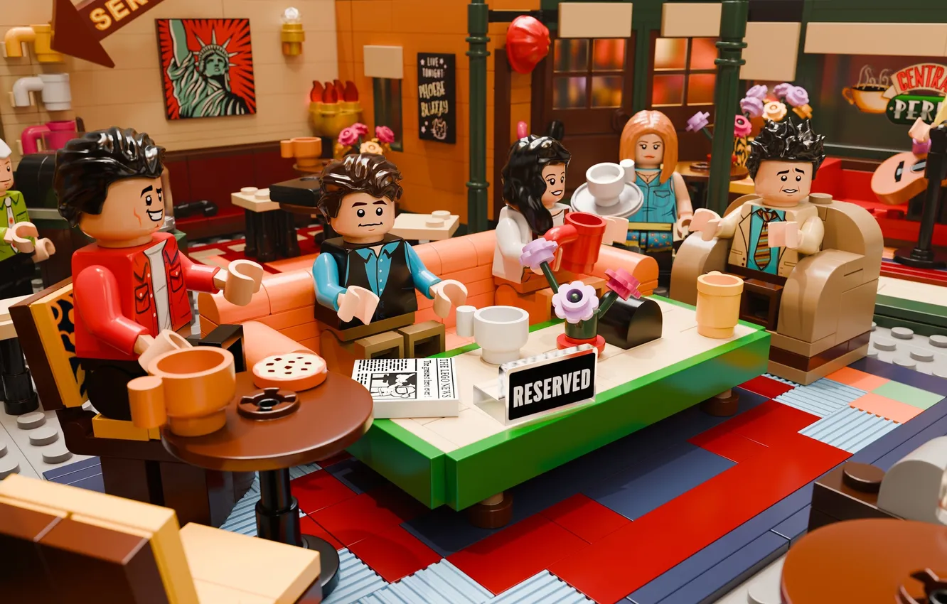 Photo wallpaper each, cafe, the series, Ross, Monica, friends, Phoebe, blender