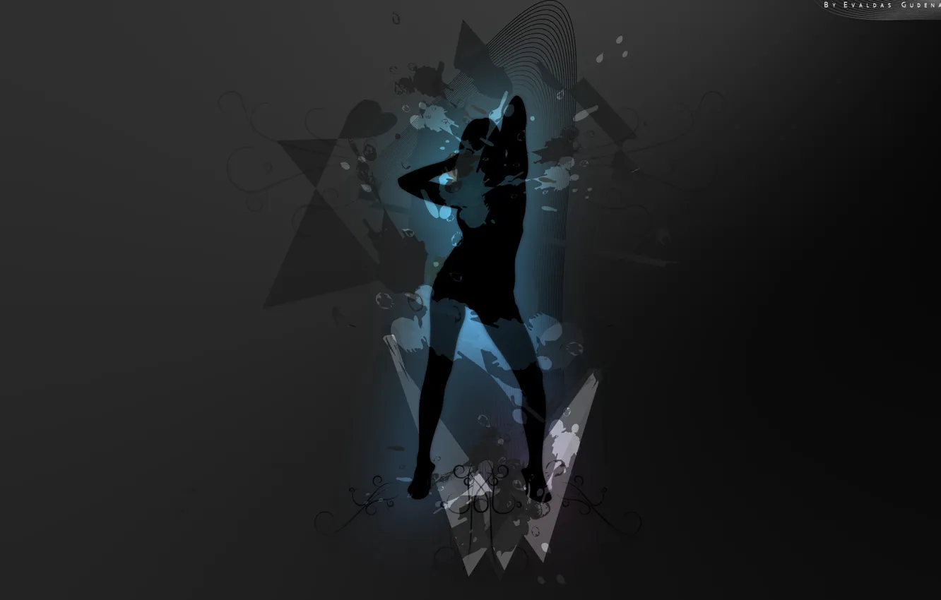 Photo wallpaper girl, silhouette, minimal