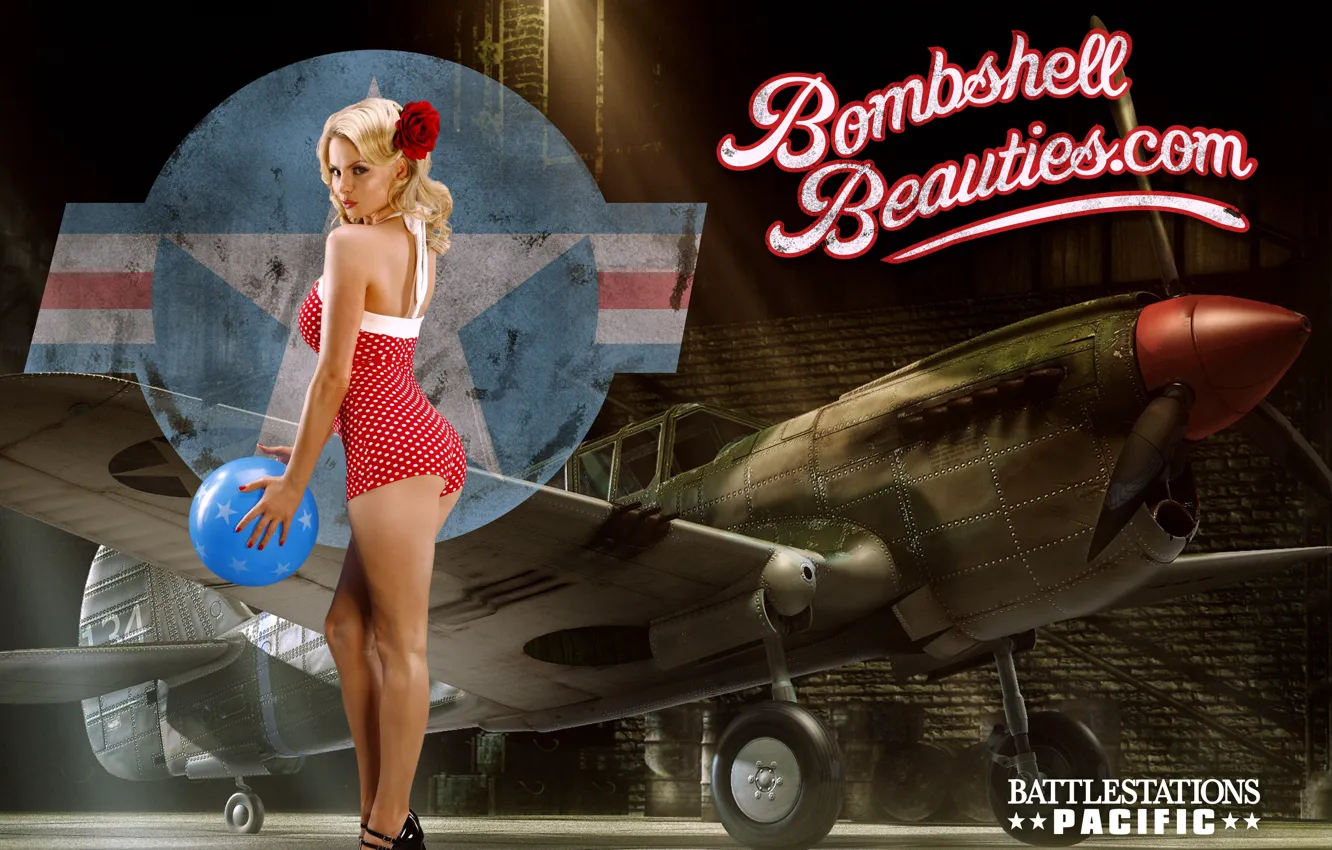 Photo wallpaper P-40, The Second World, Pin-Up