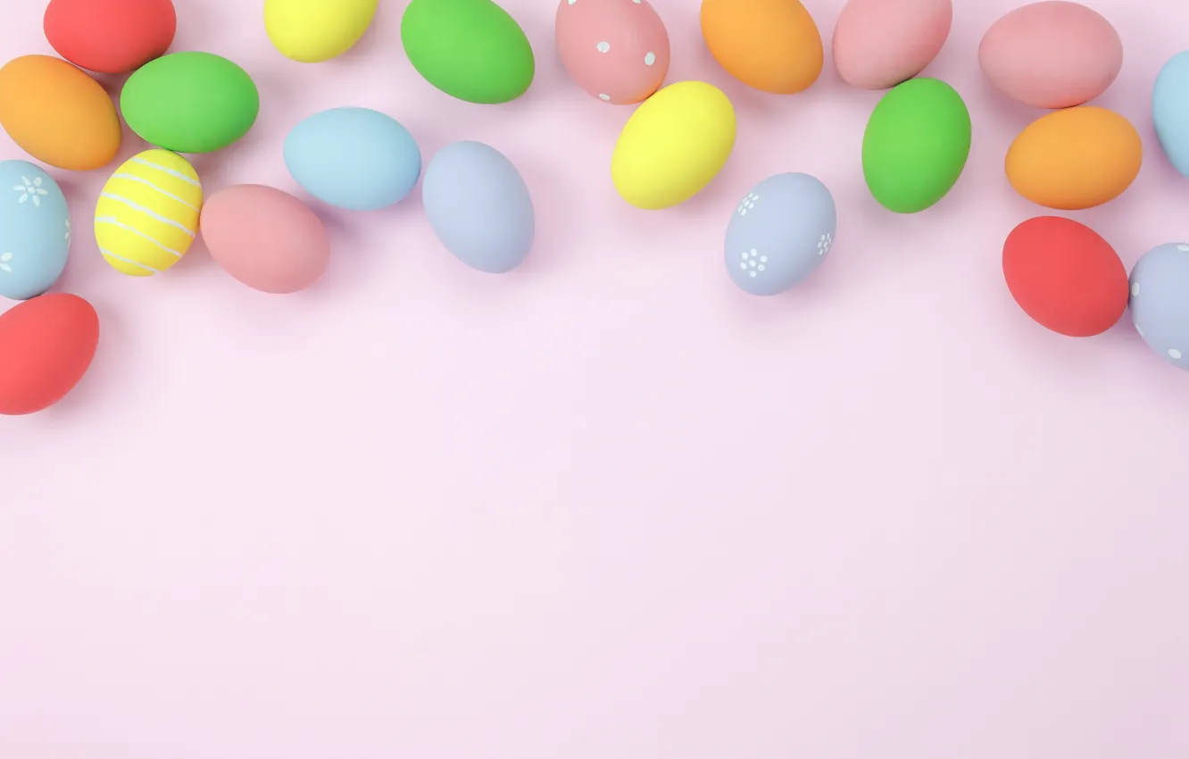 Photo wallpaper background, pink, eggs, spring, colorful, Easter, pink, spring