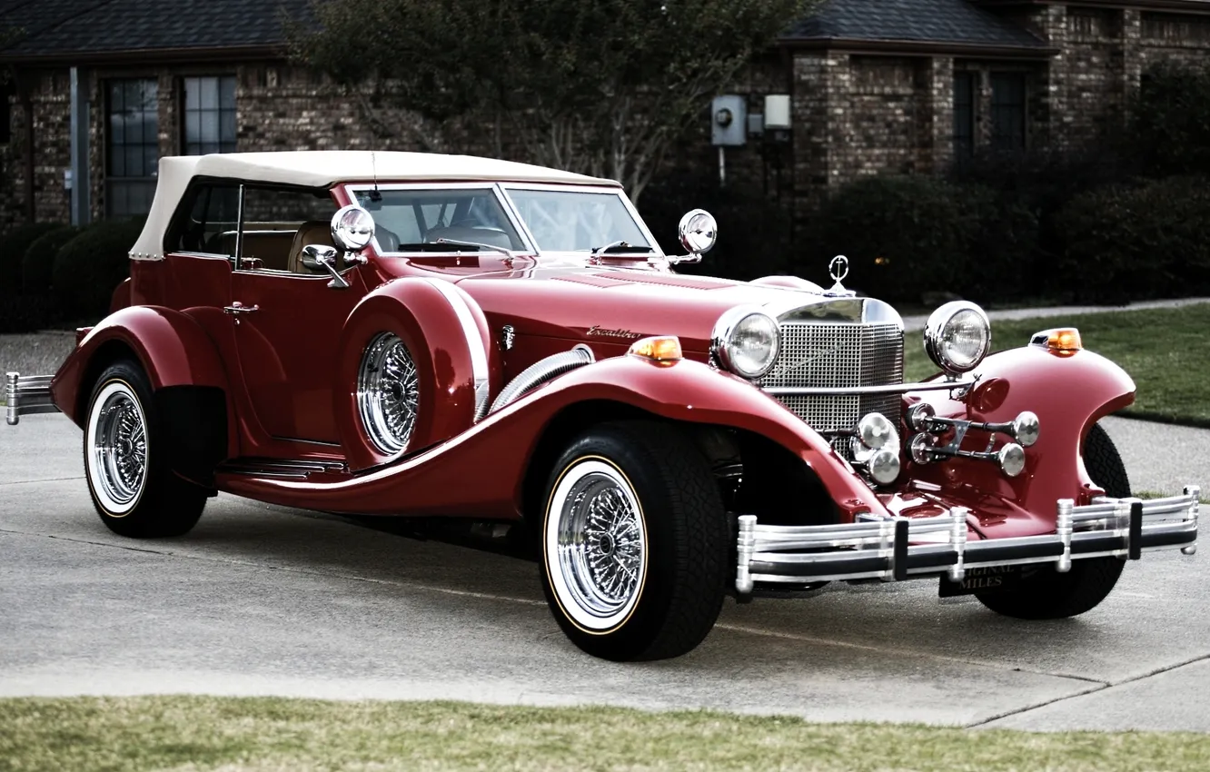 Photo wallpaper red, background, the front, 1980, Phaeton, excalibur, Excalibur, Series IV