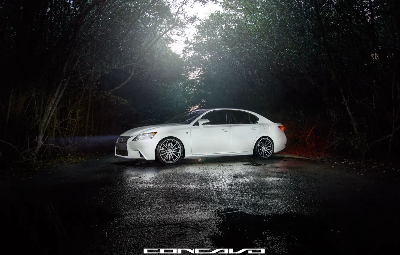 Photo wallpaper machine, auto, forest, Lexus, auto, F-Sport, Wheels, Concave