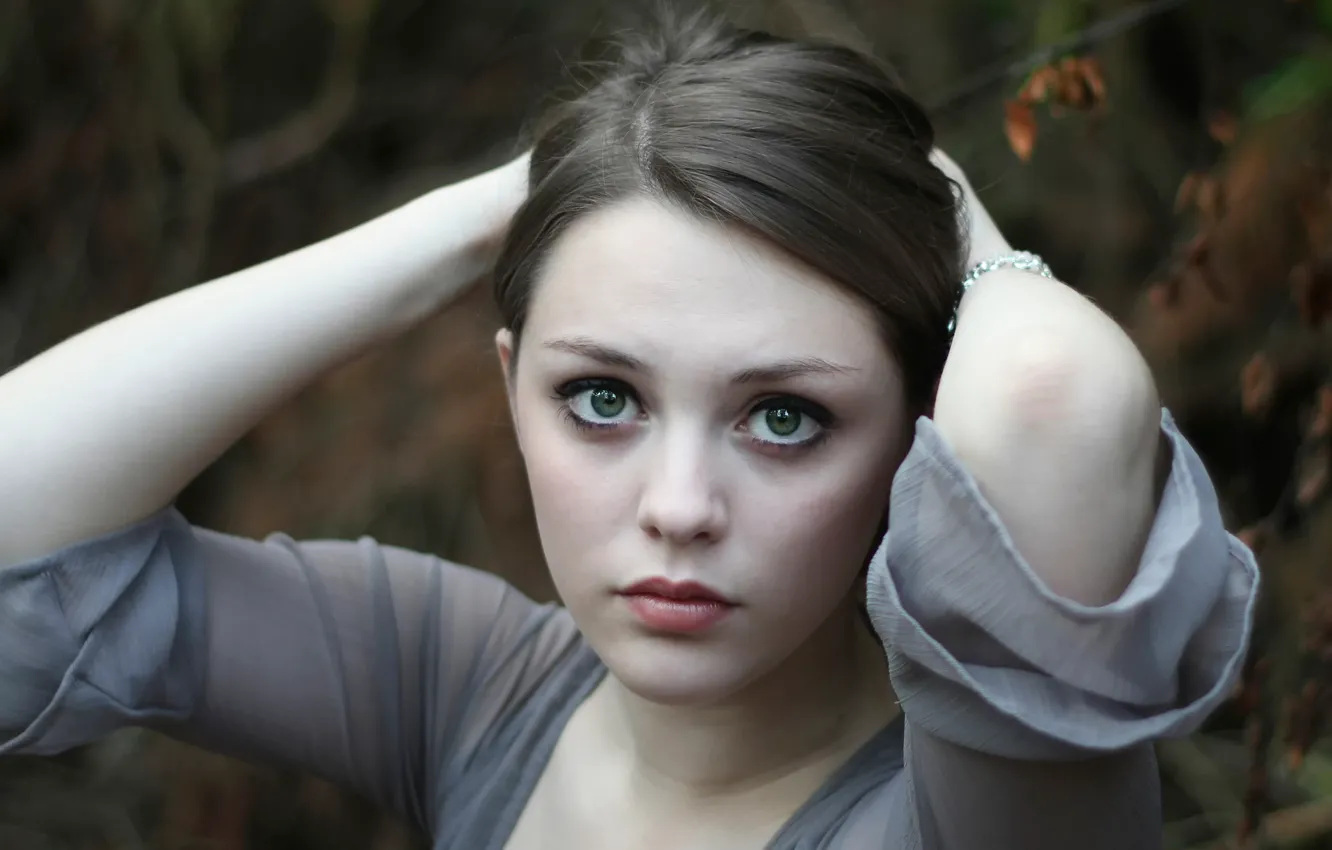 Photo wallpaper portrait, green-eyed, Imogen