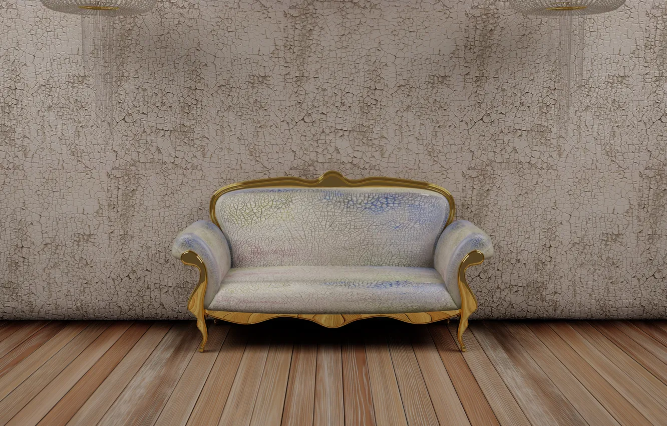 Photo wallpaper leather, floor, armchair