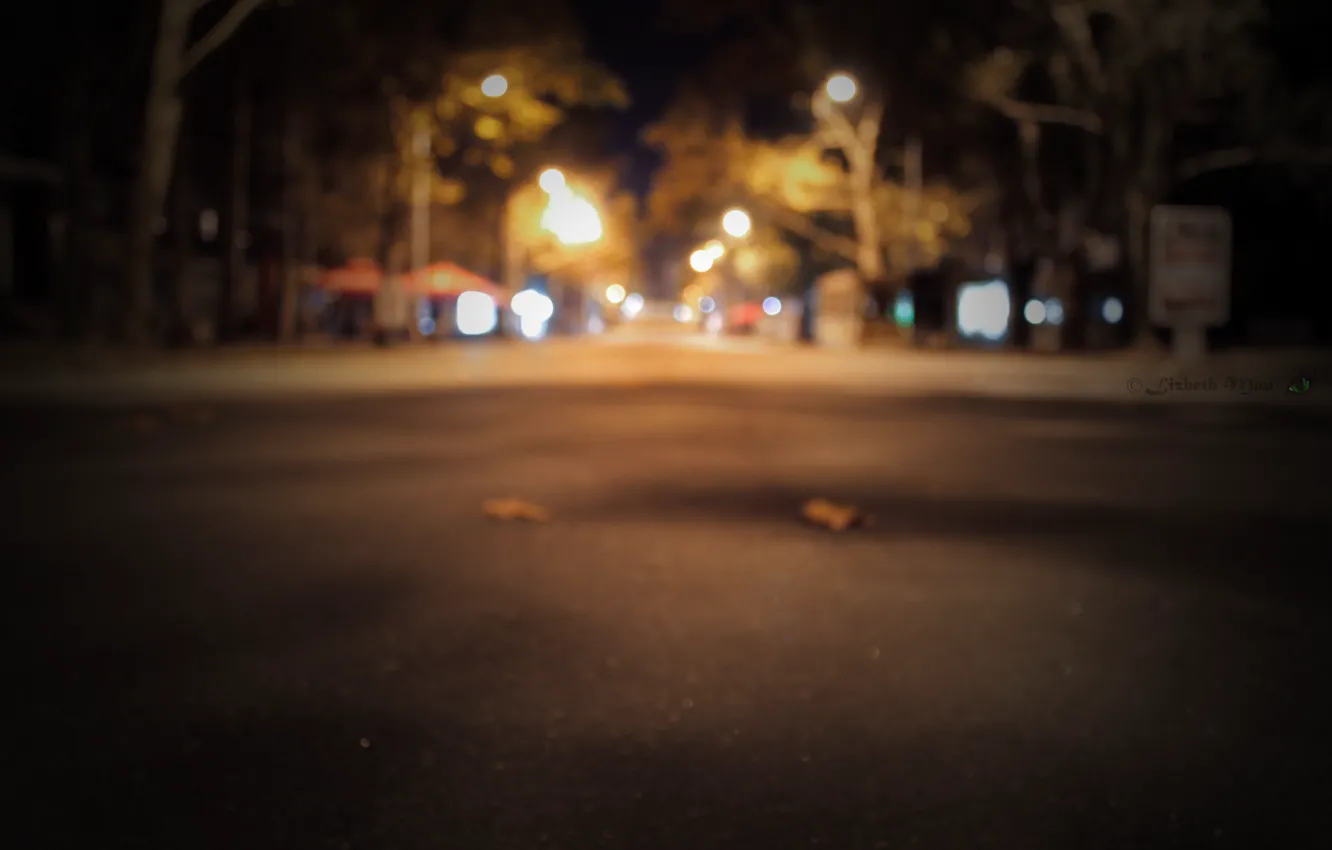 Photo wallpaper road, asphalt, the city, bokeh