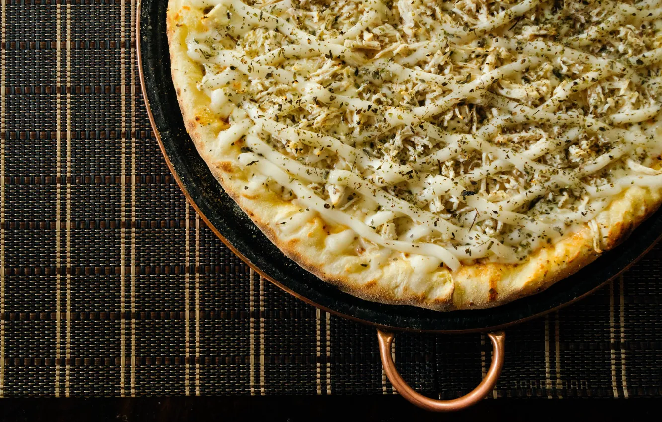 Photo wallpaper pizza, cream cheese, chicken pizza