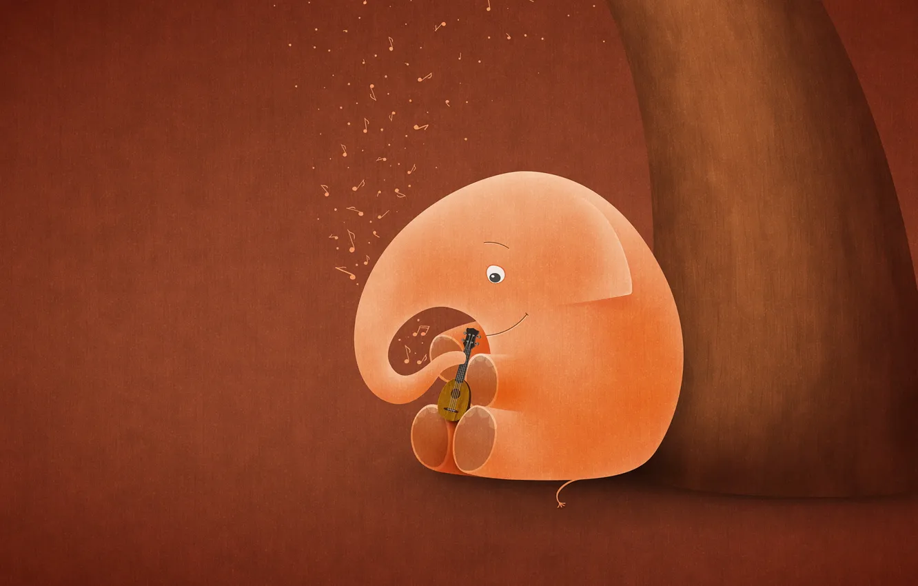 Photo wallpaper style, figure, elephant, guitar, vlad