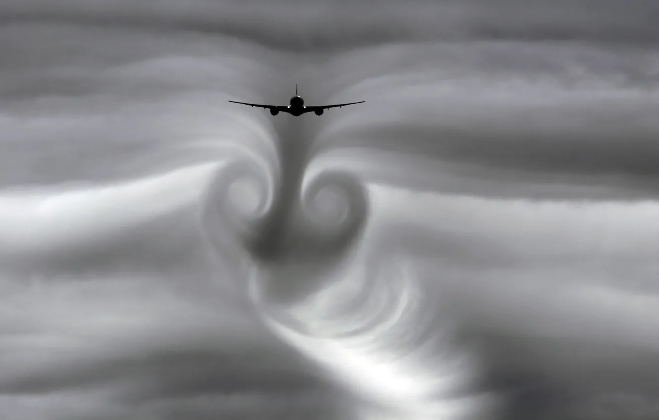 Photo wallpaper clouds, liner, swirls