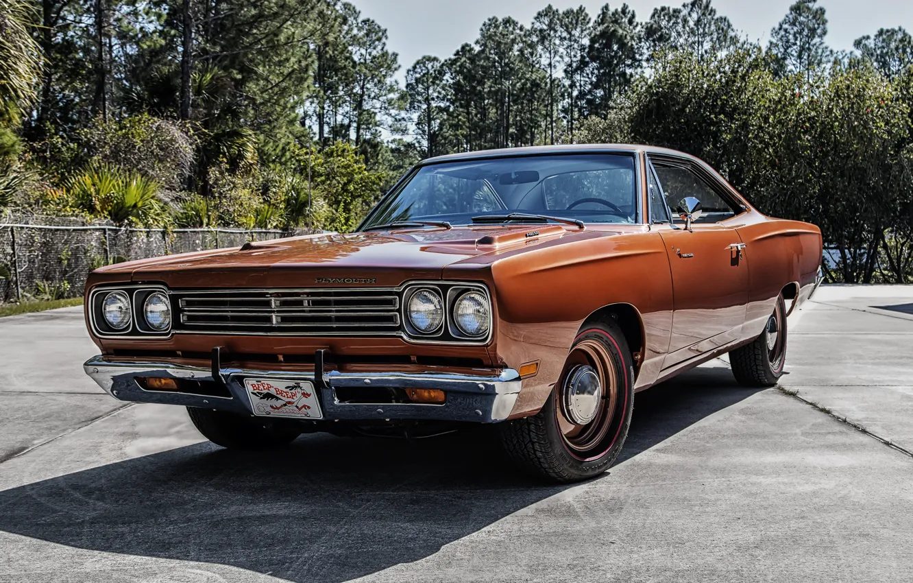Photo wallpaper coupe, 1969, Coupe, Plymouth, Plymouth, 426, Hemi, Road Runner