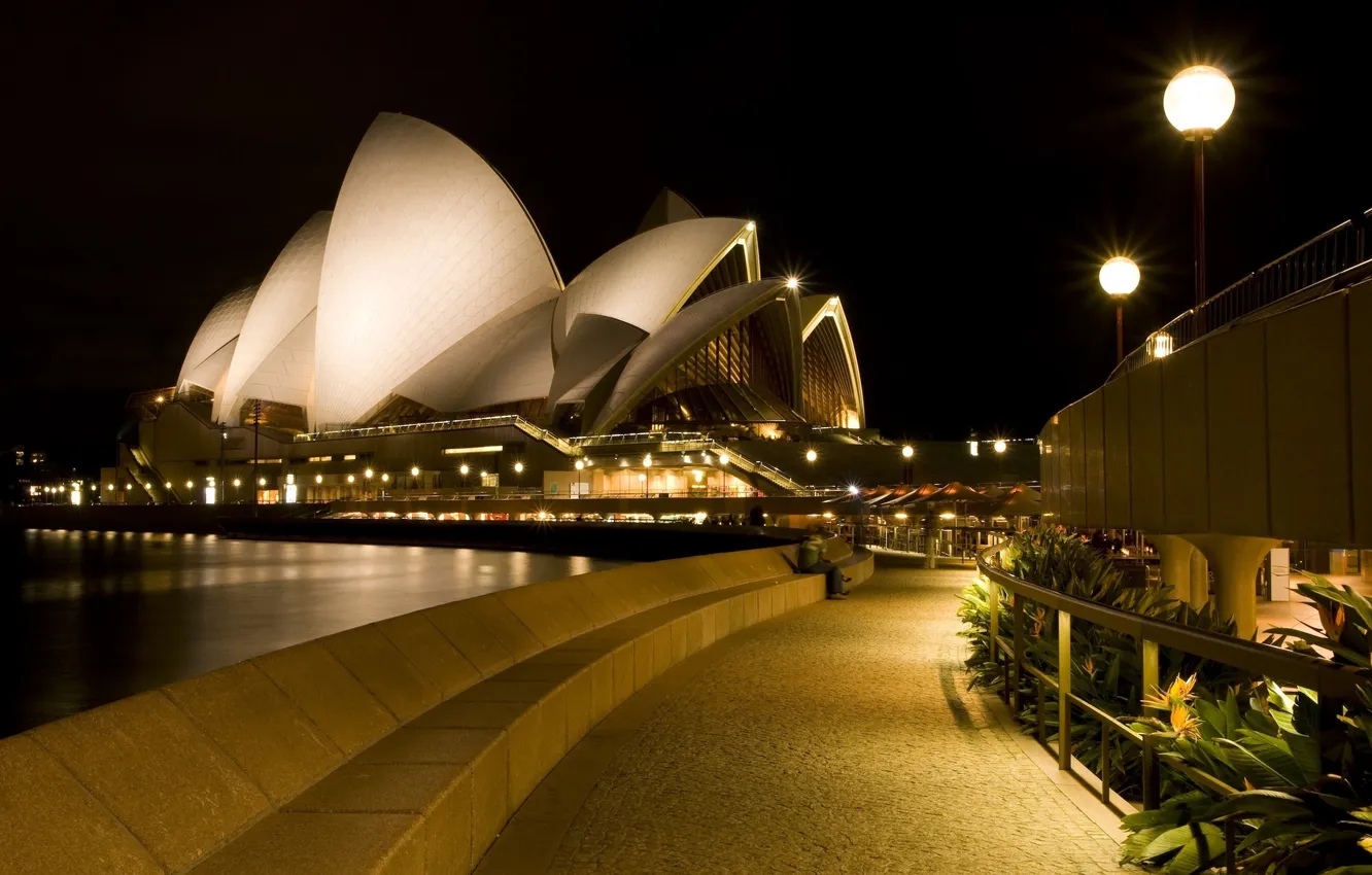 Photo wallpaper the city, lights, Australia, theatre, Sydney