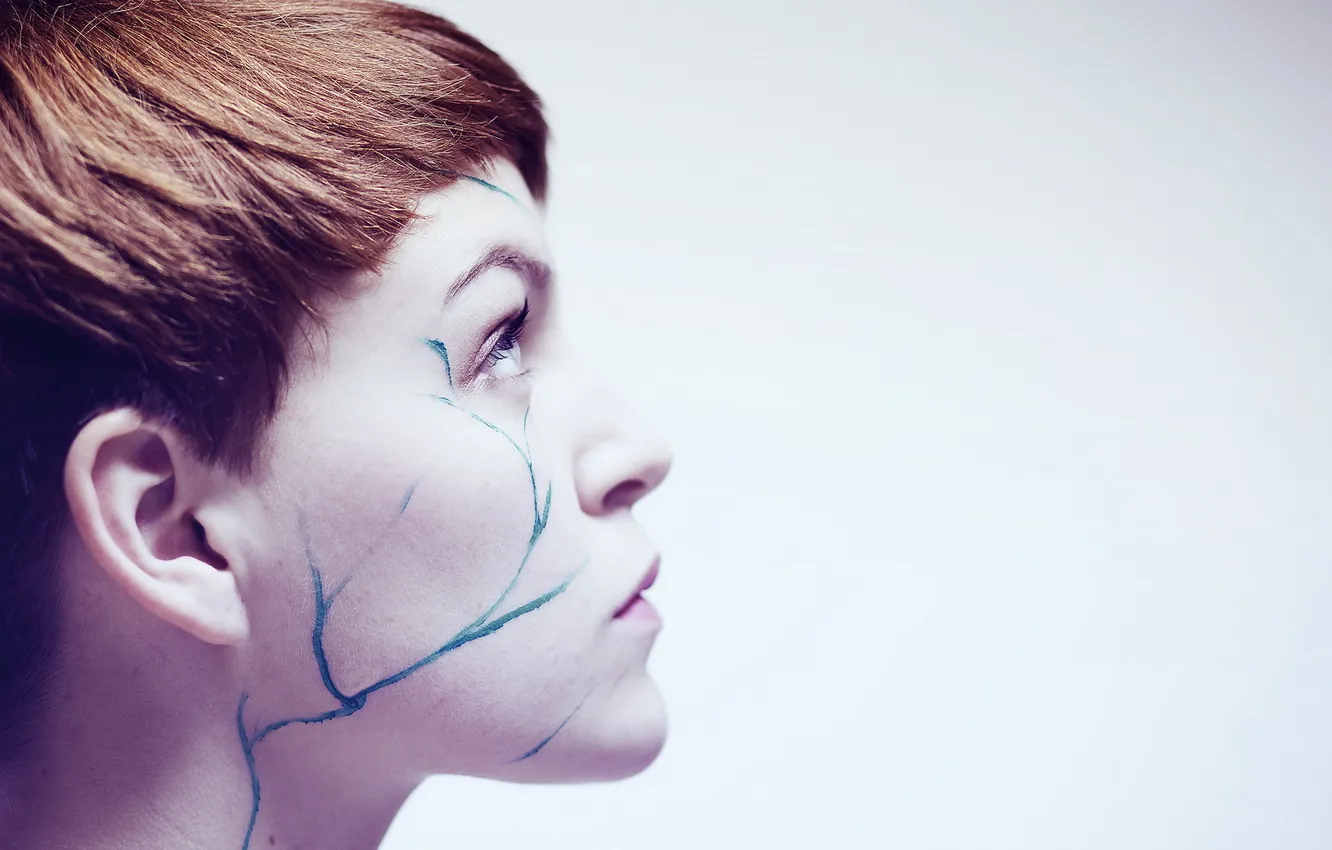 Photo wallpaper girl, portrait, profile