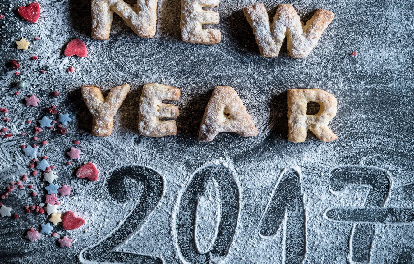 Photo wallpaper cookies, New year, cakes, sweet, New Year, sweet, flour, cookies
