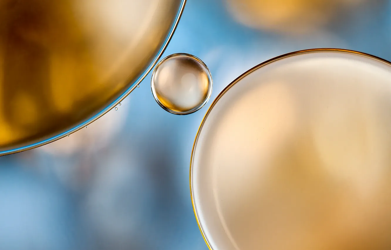 Photo wallpaper water, bubbles, color, oil, liquid, the air, the volume