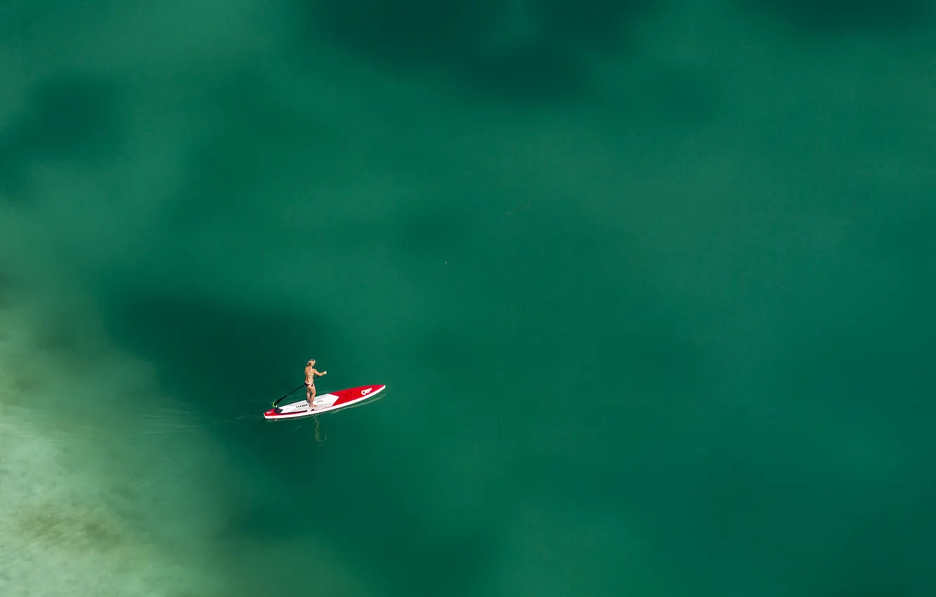 Photo wallpaper sea, paddling, stand up paddle