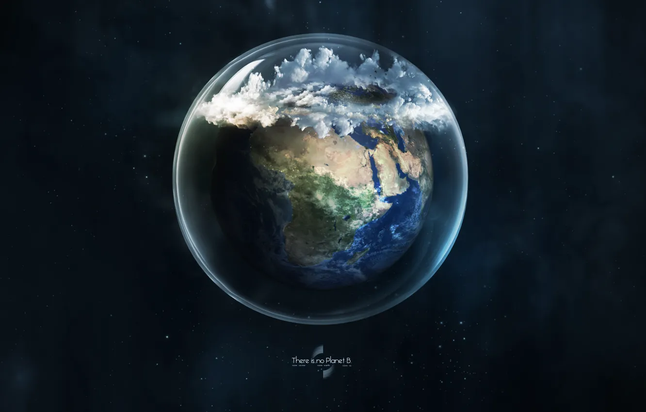 Photo wallpaper glass, earth, planet, ball