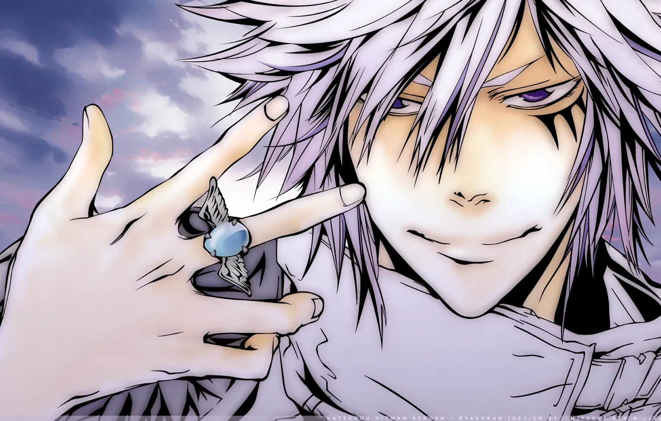 Photo wallpaper anime, ring, art, katekyo Hitman reborn, byakuran