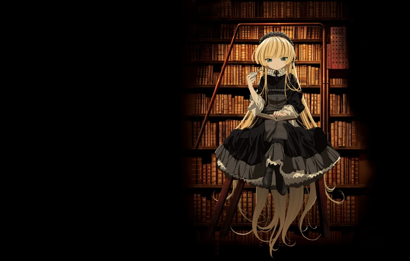 Photo wallpaper girl, anime, book, gosick
