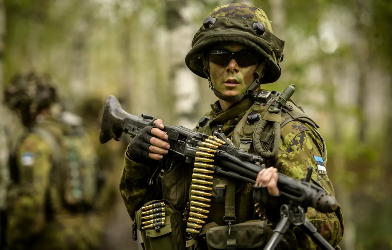 Photo wallpaper weapons, soldiers, Estonian Army