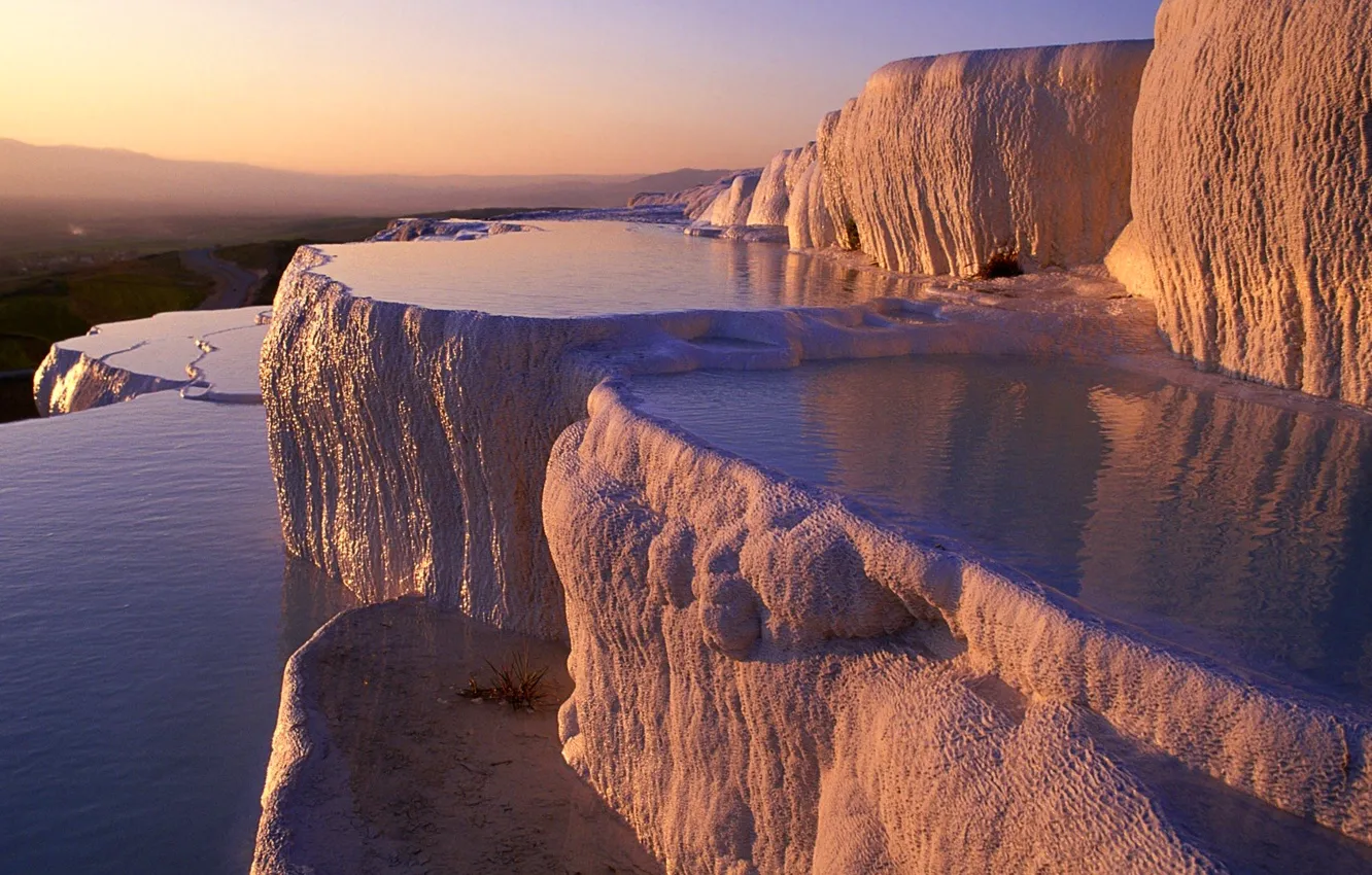 Photo wallpaper the sky, water, mountains, cascade, salt