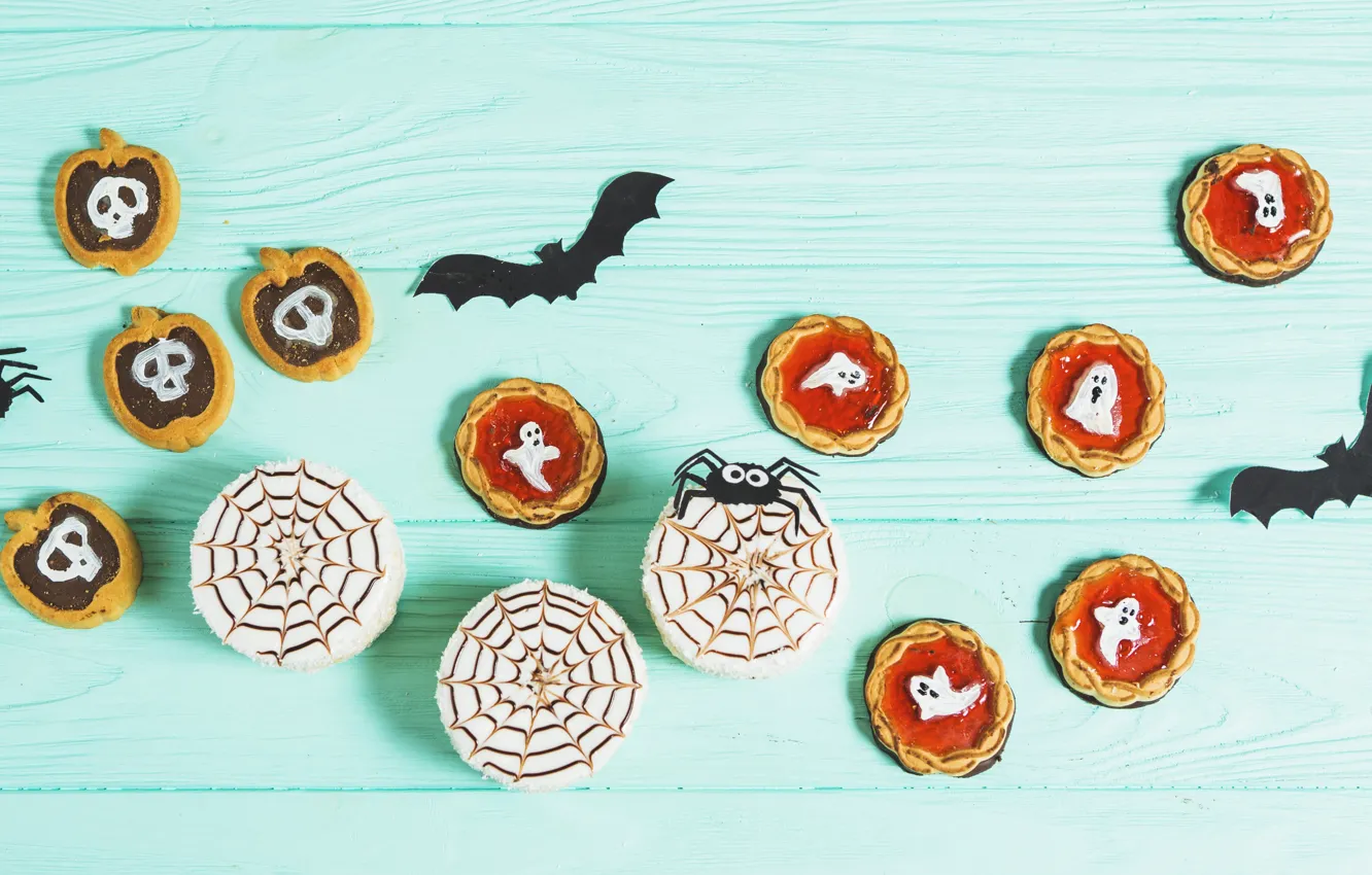 Photo wallpaper spider, cookies, cake, cakes