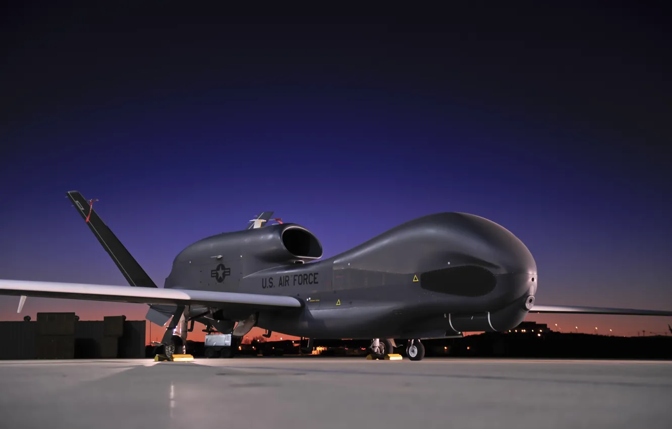 Photo wallpaper sky, aircraft, sunset, airplane, modern warfare, U.S. Air Force, technology, Northrop Grumman