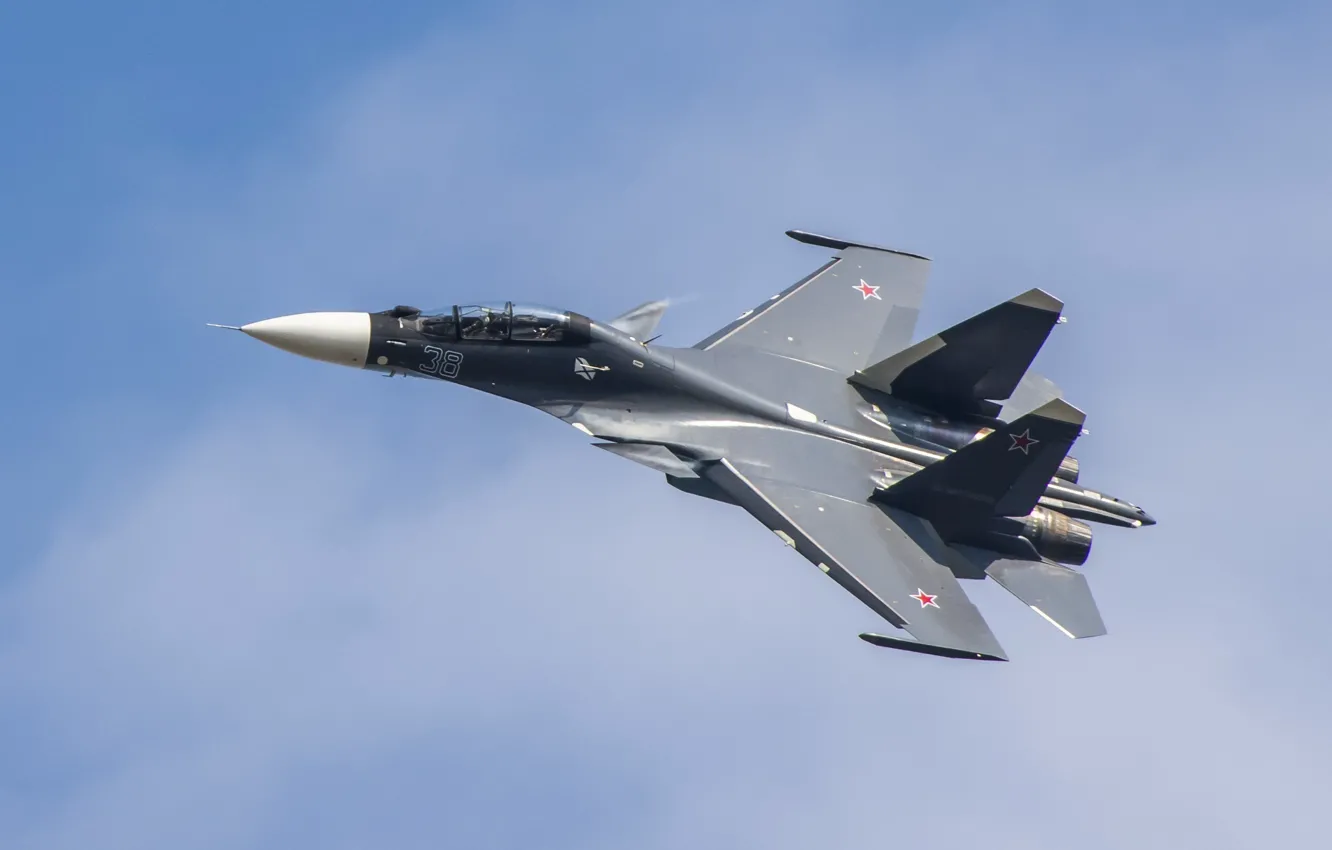 Photo wallpaper flight, fighter, cabin, Russian, multipurpose, double, Su-30CM