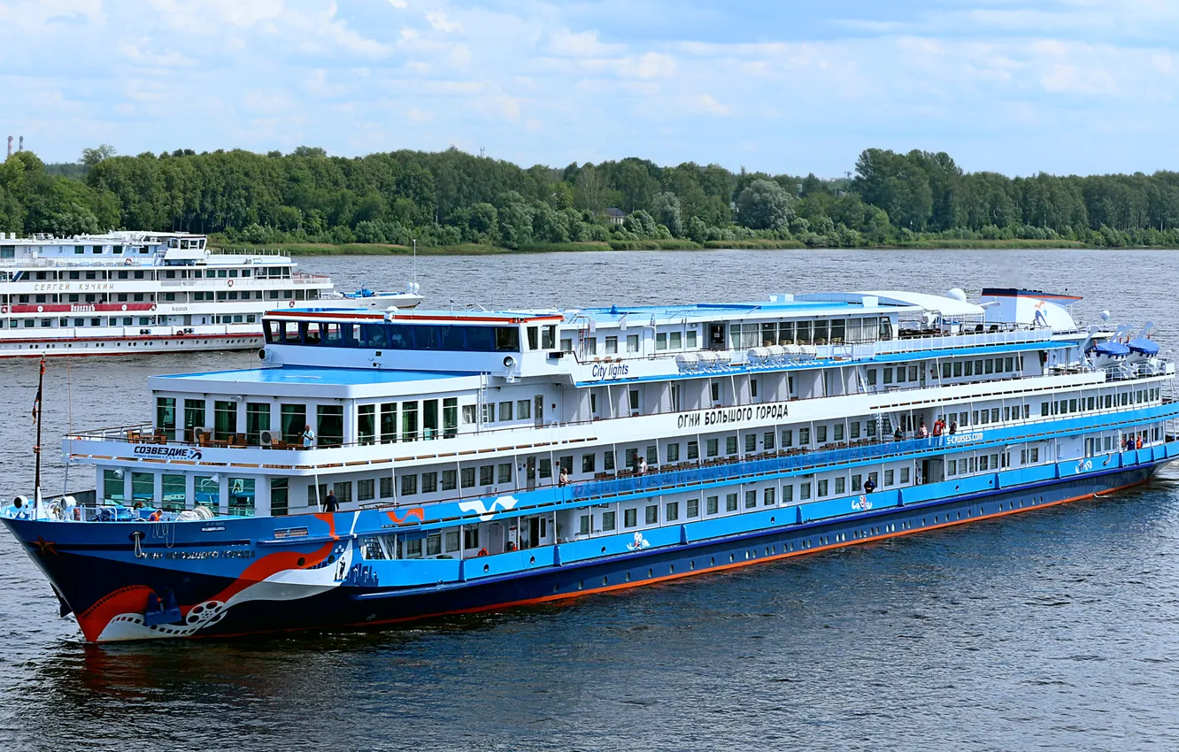 Photo wallpaper ship, cruise, river