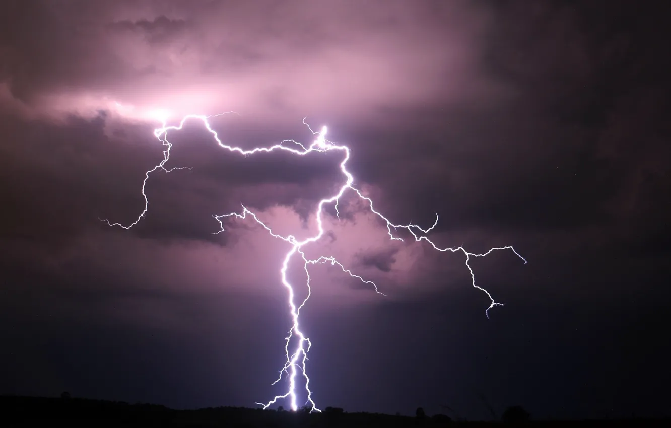 Photo wallpaper the storm, the sky, lightning