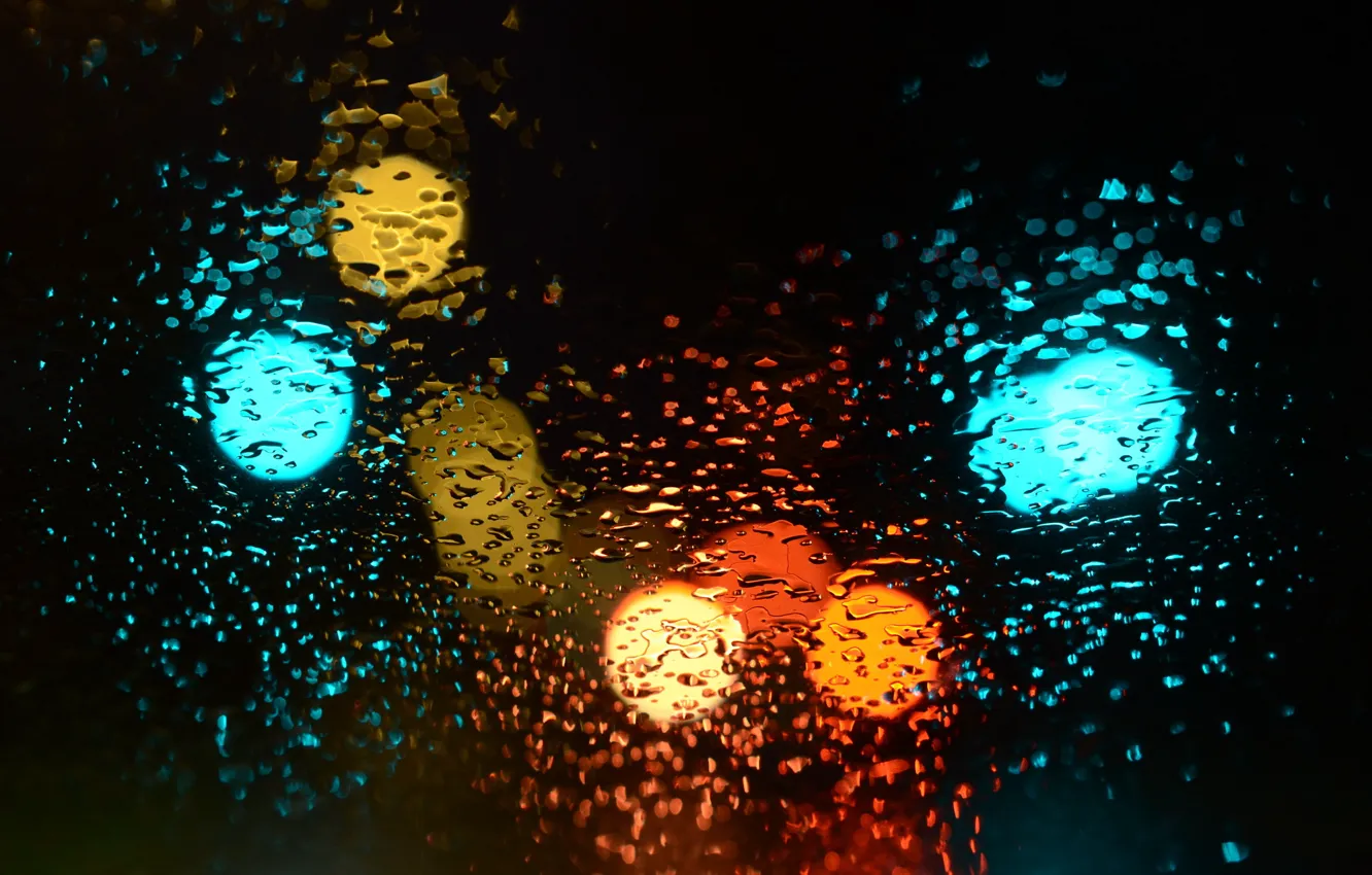 Photo wallpaper glass, drops, light, background
