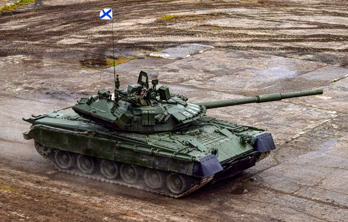 Photo wallpaper tank, exercises, T-80БВМ