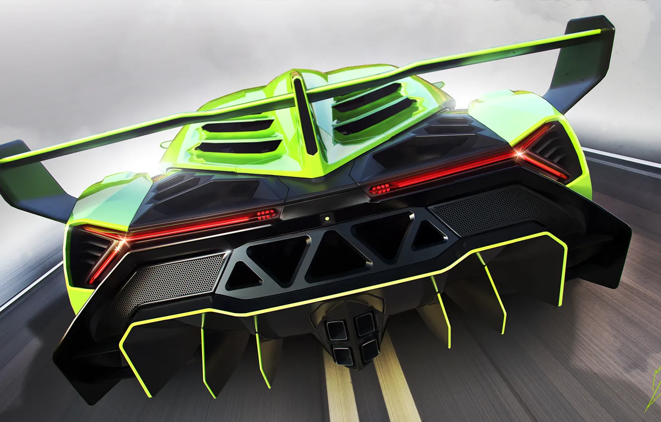 Photo wallpaper back, supercar, rechange, lamborghini veneno