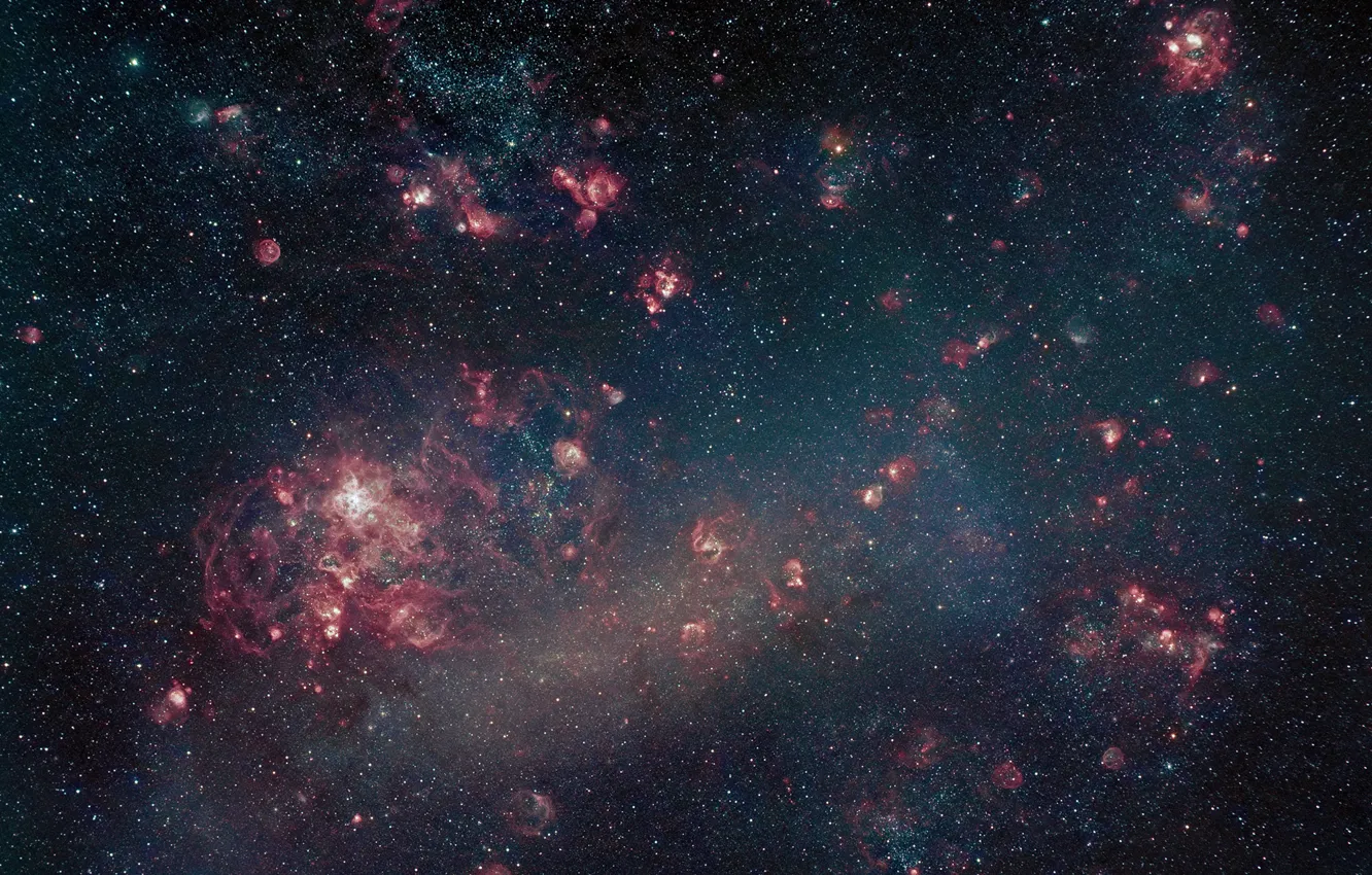 Photo wallpaper space, The Magellanic Clouds, galaxy-satellites, The Milky Way