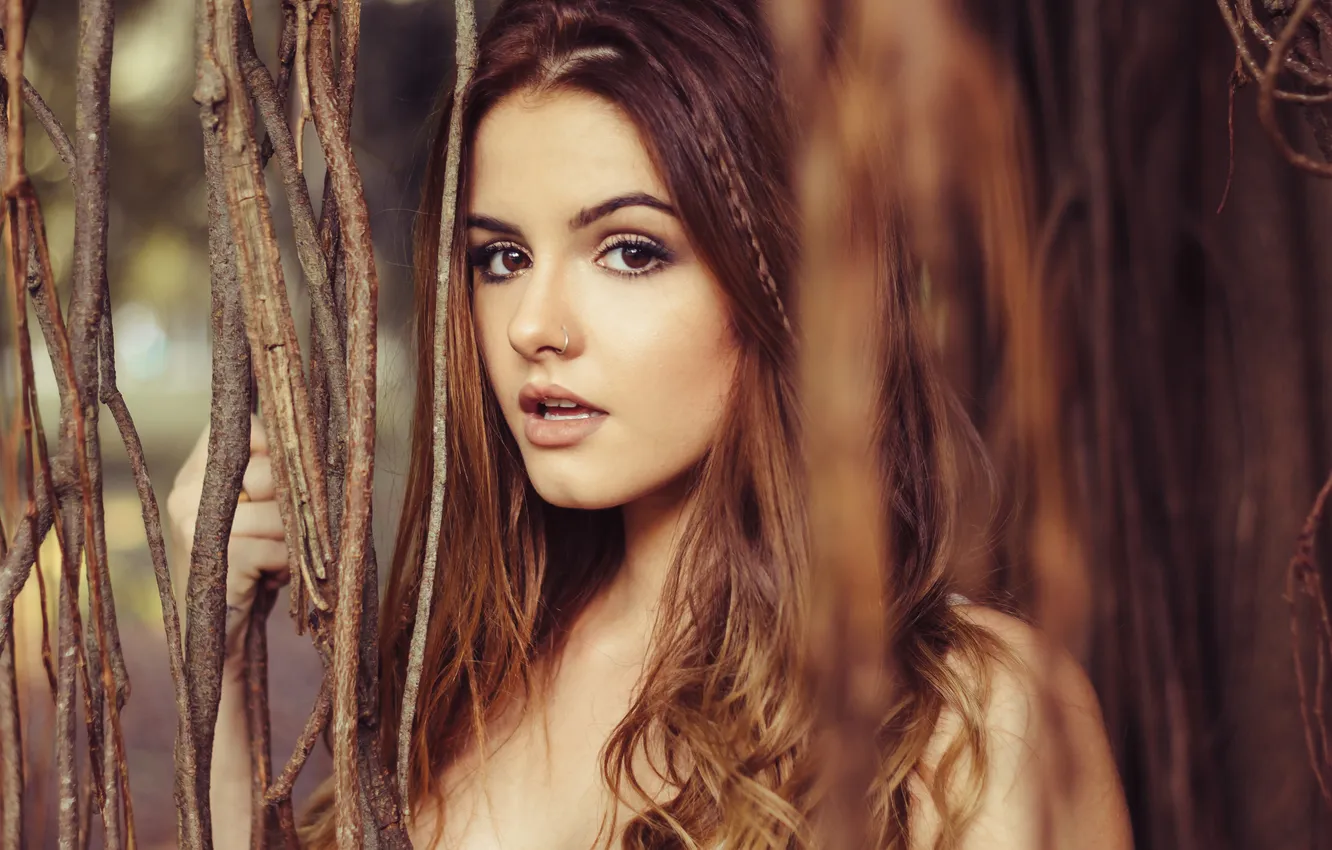 Photo wallpaper girl, portrait, piercing, Camila Senna