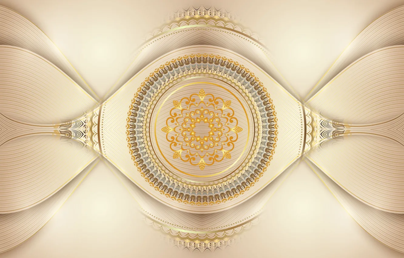 Photo wallpaper gold, design, pattern, beige