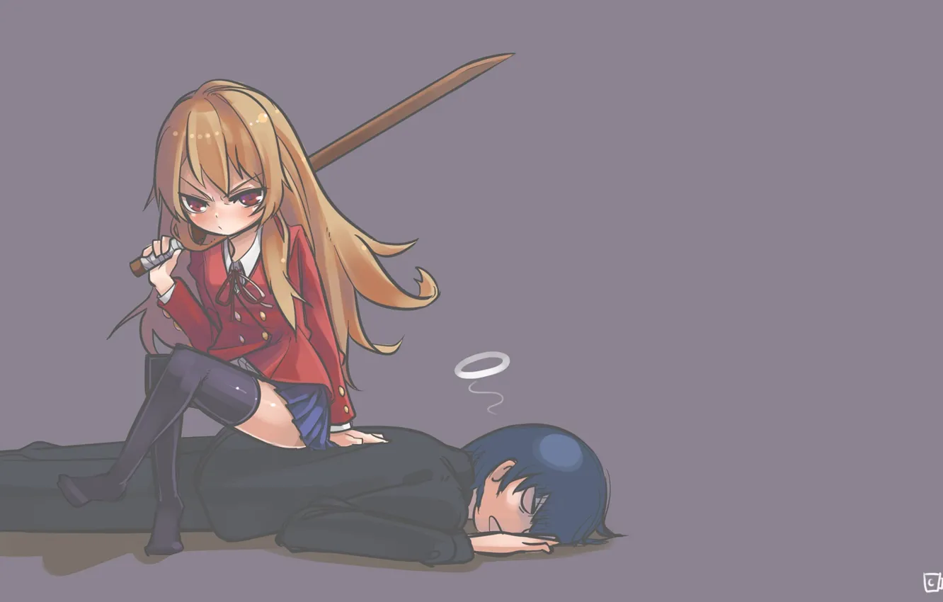 Photo wallpaper sword, anime, art, taiga, Toradora!, Ryūji