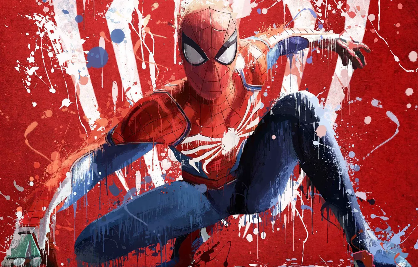 Photo wallpaper abstraction, creative, background, paint, art, costume, superhero, art