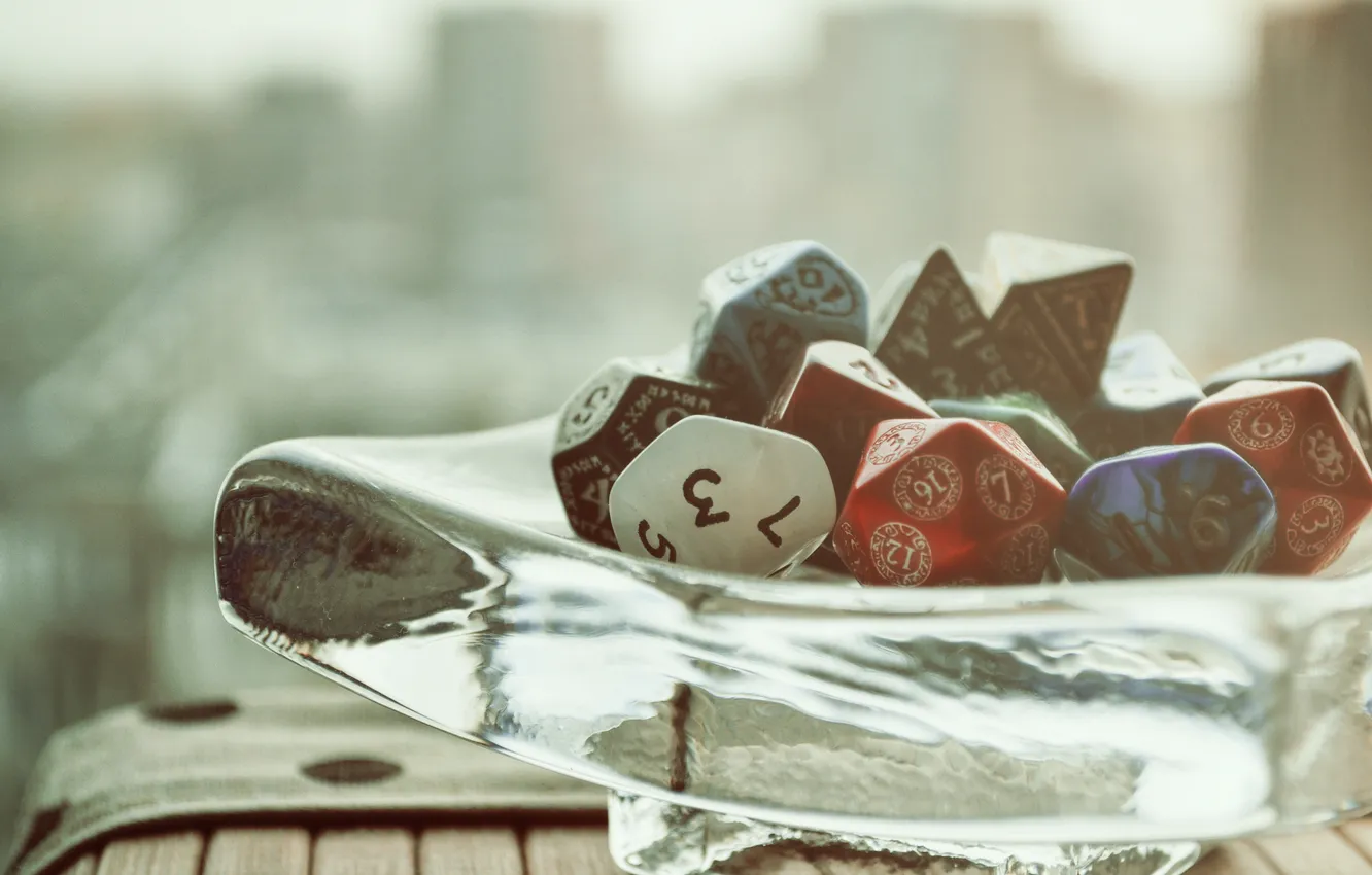 Photo wallpaper cubes, figures, bones, the number