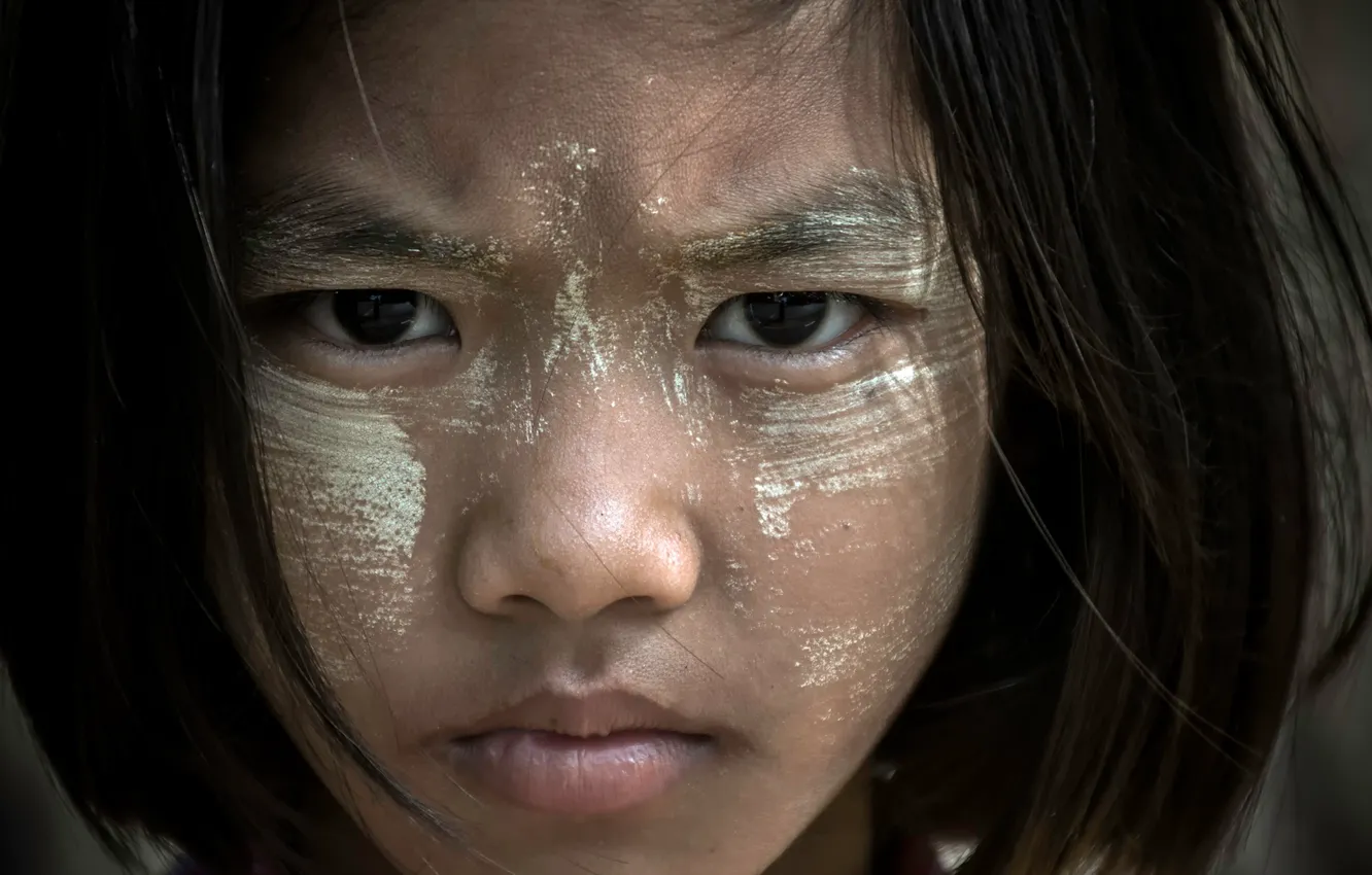 Photo wallpaper portrait, girl, Myanmar