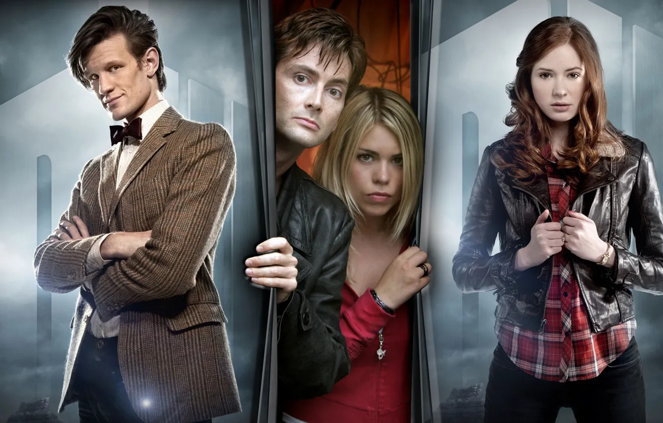 Photo wallpaper look, smile, girls, actors, Doctor Who, men, Doctor Who, actress